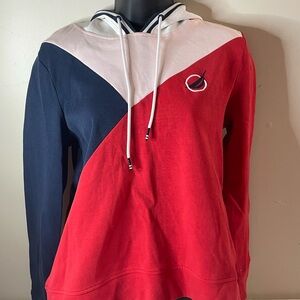 Nautica Tri-Tone Hoodie in Red, Navy, and White